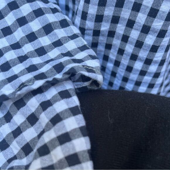 BEACH LUNCH LOUNGE GINGHAM RUFFLE 3/4 SLEEVE MIDI DRESS MEDIUM - Picture 10 of 15